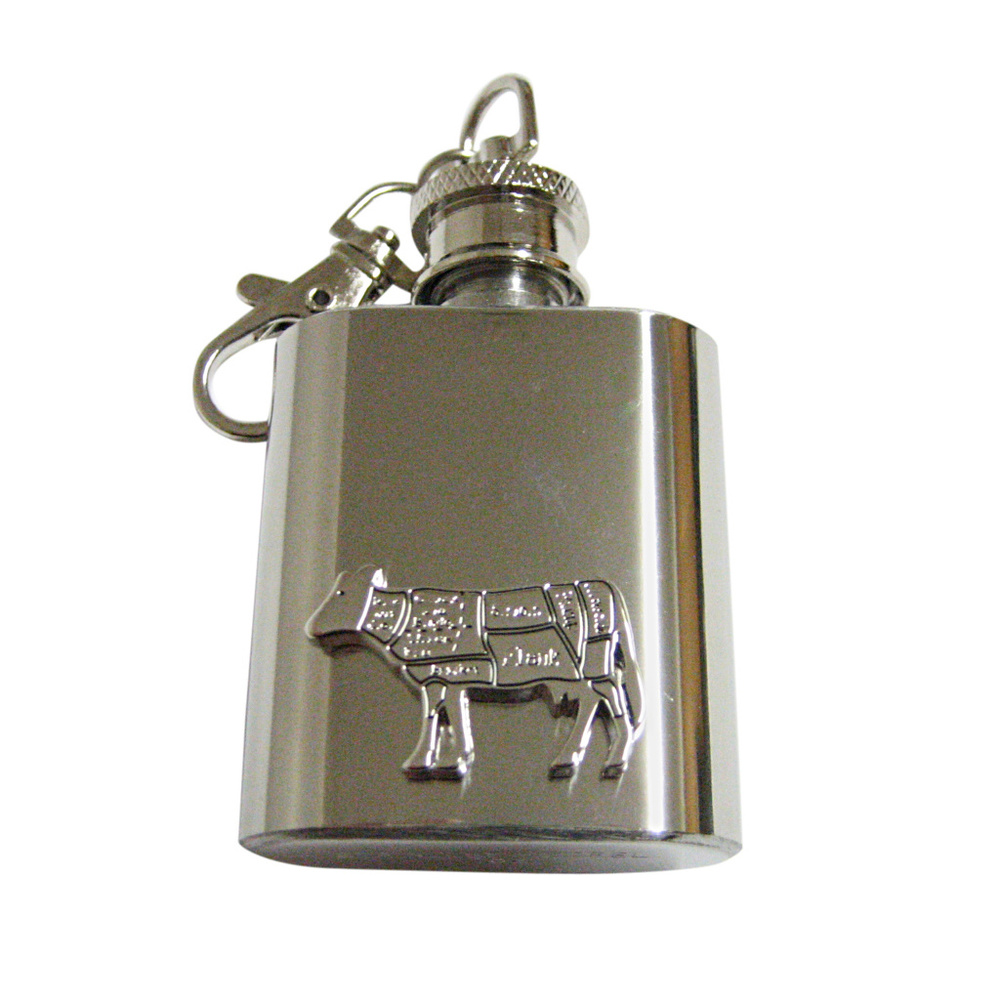 Beef Butchers Cut Keychain Flask